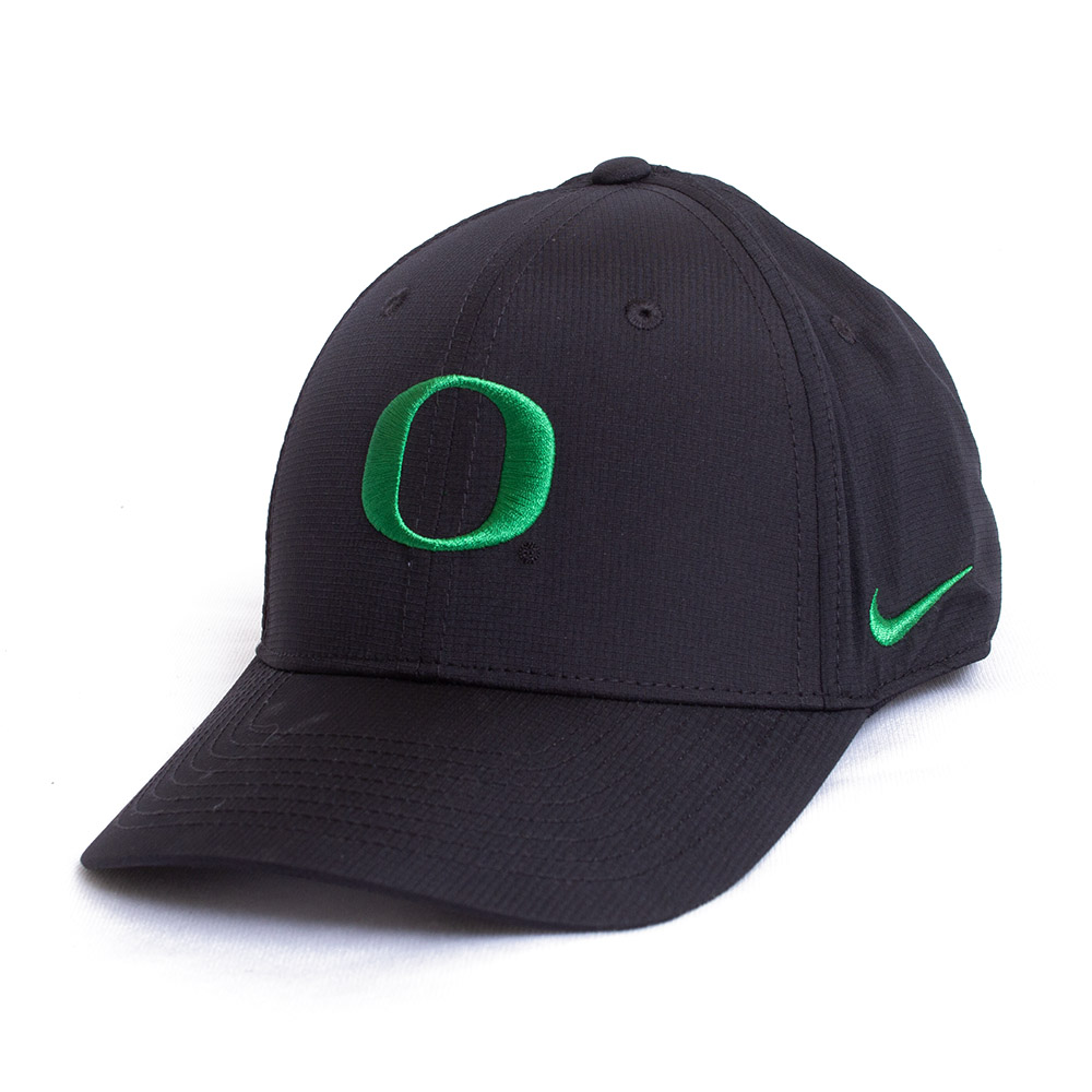 Classic Oregon O, Nike, Black, Curved Bill, Performance/Dri-FIT, Accessories, Unisex, Football, Structured, Sideline, Adjustable, Hat, 799105